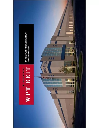 INVESTOR PRESENTATION  Third Quarter 2015  Forward-Looking Statements  Certain statements in this