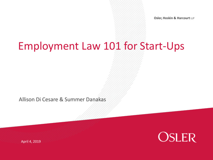 employment law 101 for start ups