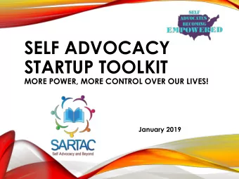 STARTUP TOOLKIT  MORE POWER, MORE CONTROL OVER OUR LIVES!  January 2019  2  WHAT IS SARTAC?