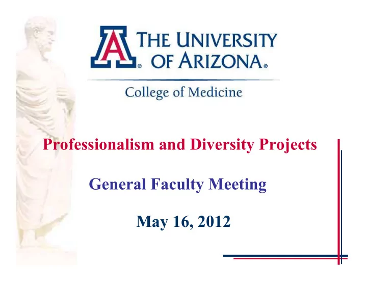 professionalism and diversity projects general faculty