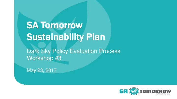sa t tom omor orrow susta stainability p y plan