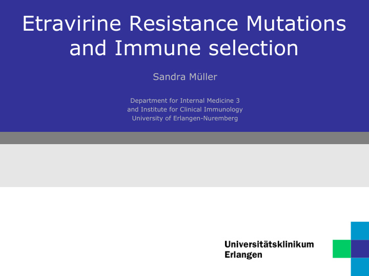 etravirine resistance mutations and immune selection