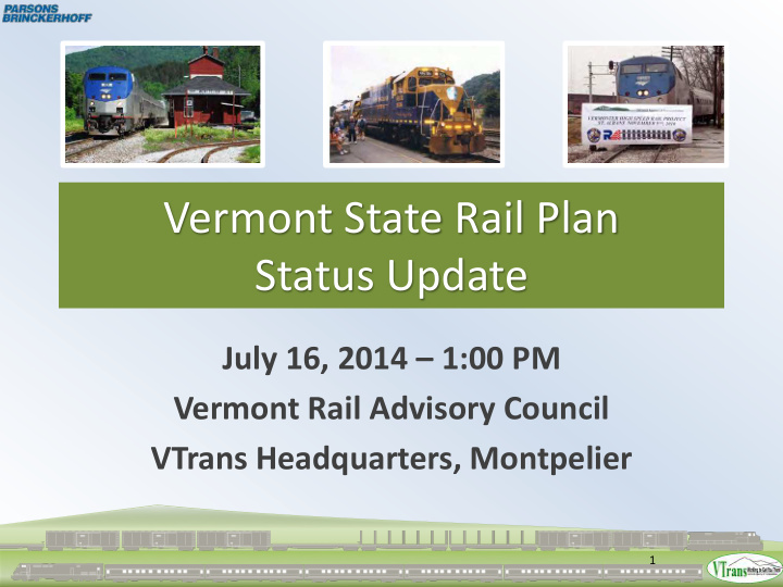 vermont state rail plan status update