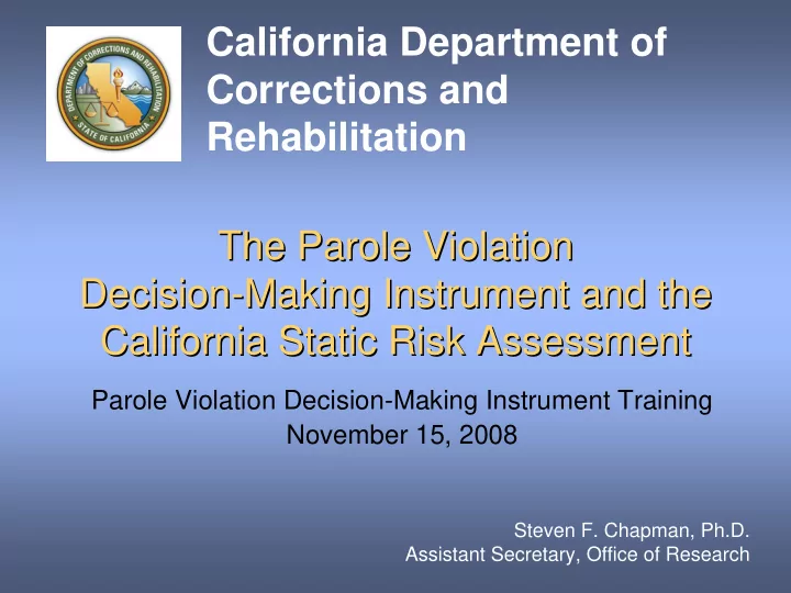california department of corrections and rehabilitation