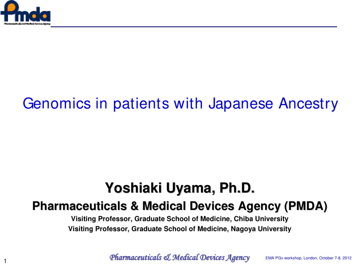 genomics in patients with japanese ancestry