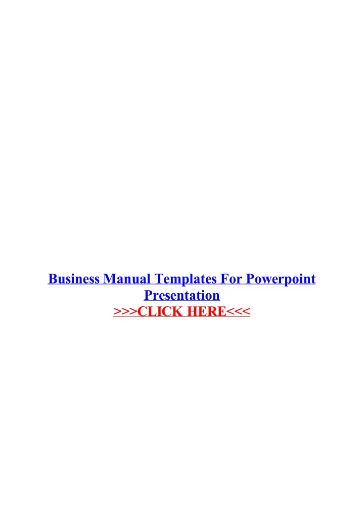 business manual templates for powerpoint presentation
