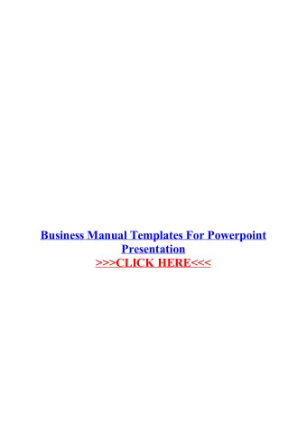 Business Manual Templates For Powerpoint  Presentation  To New Incoming College of Business