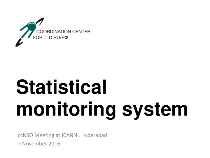 statistical monitoring system