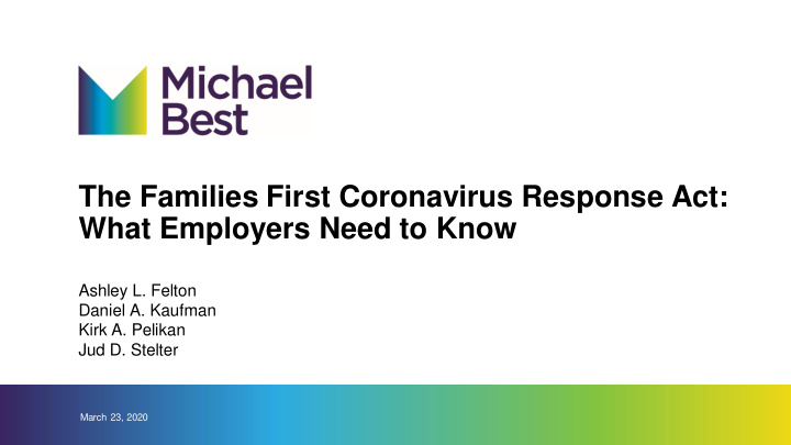 the families first coronavirus response act what