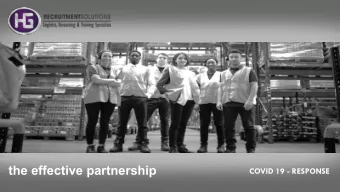 the effective partnership  COVID 19 - RESPONSE  OUR POSITION  In light of the ongoing international