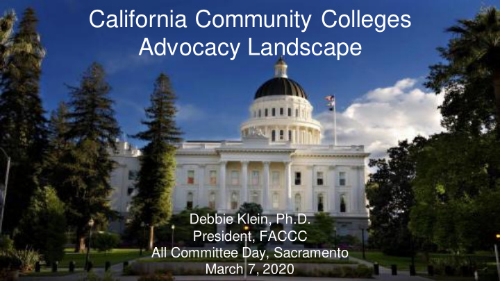 california community colleges advocacy landscape