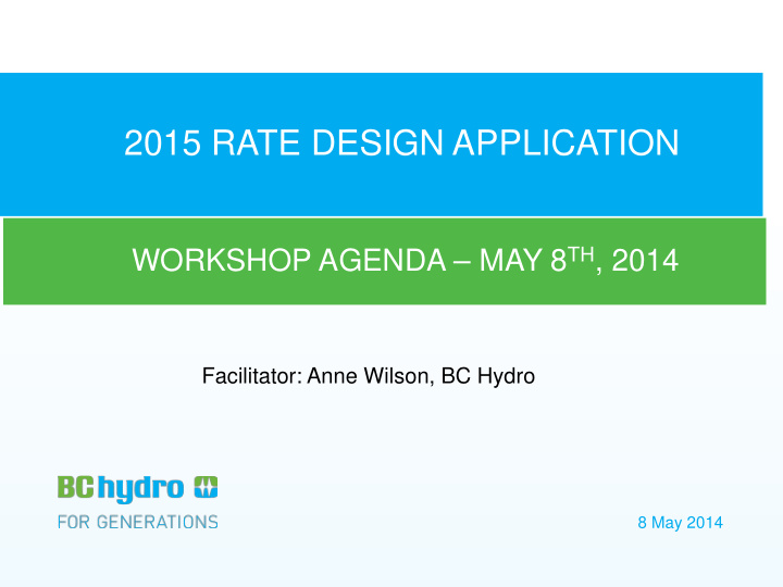 2015 rate design application