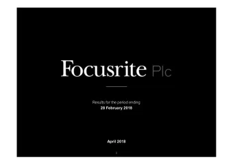 28 February 2018  April 2018  1  Disclaimer  The content of this document (the Presentation)