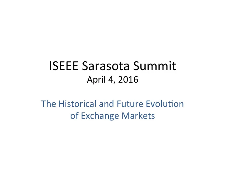 iseee sarasota summit