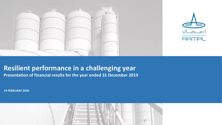 resilient performance in a challenging year