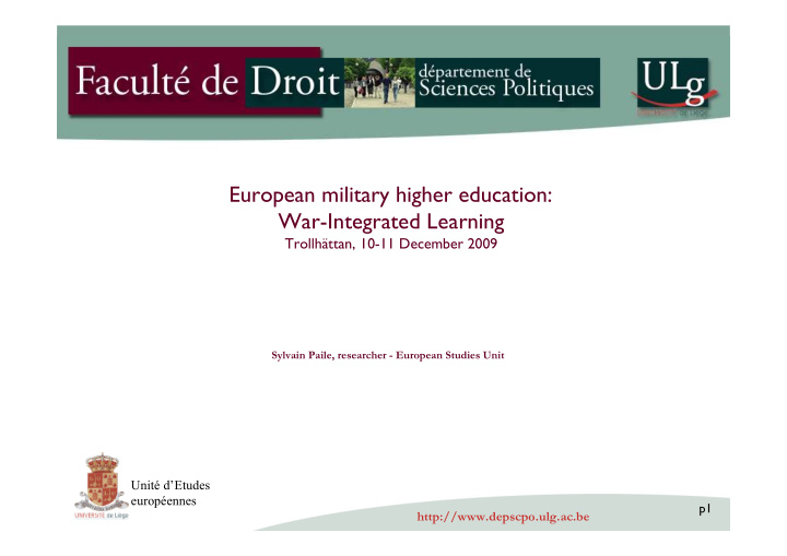 european military higher education war integrated learning