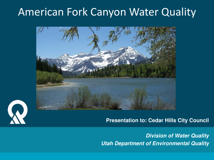 american fork canyon water quality