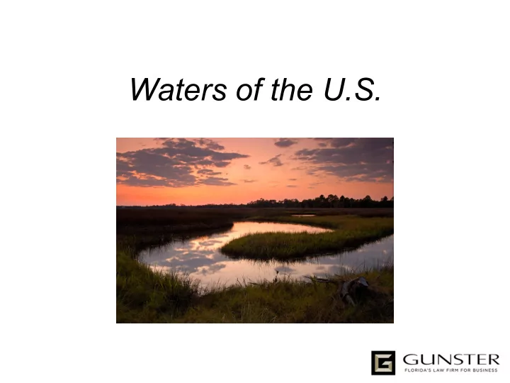 waters of the u s old wotus rule