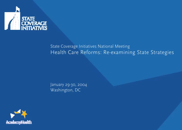 health care reforms re examining state strategies health