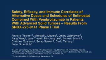 Safety, Efficacy, and Immune Correlates of  Alternative Doses and Schedules of Entinostat  Combined
