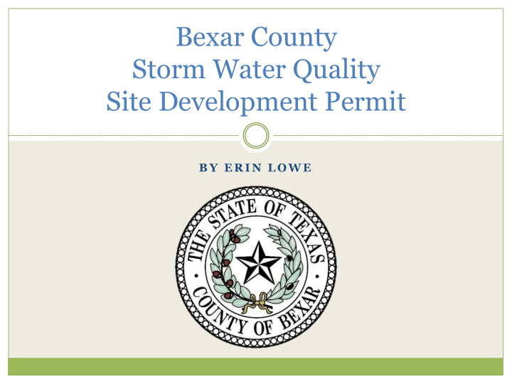 storm water quality