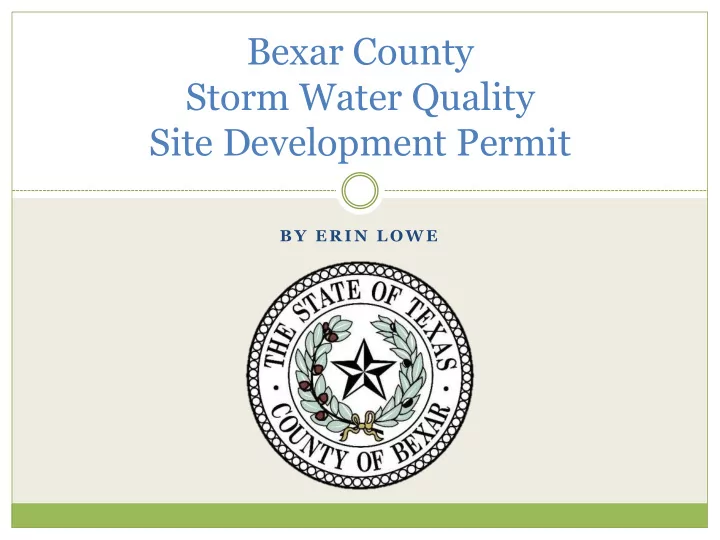 storm water quality