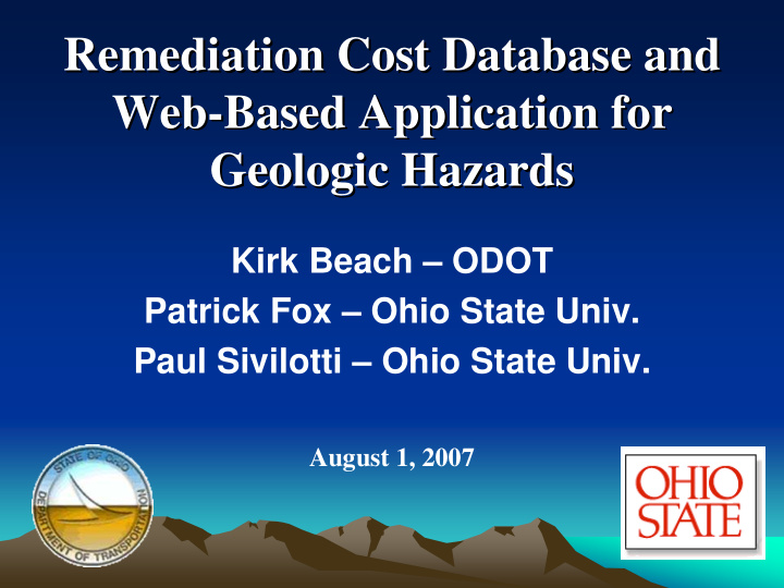 remediation cost database and remediation cost database