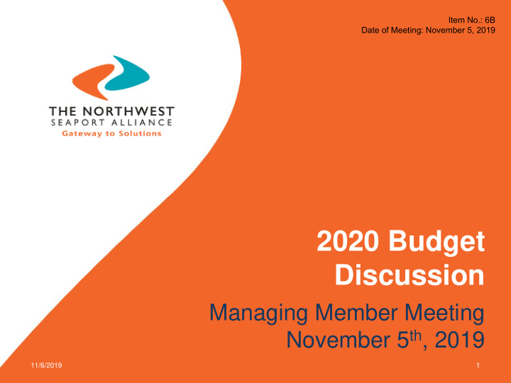 2020 budget discussion