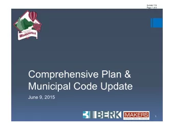 Comprehensive Plan &amp;  Municipal Code Update  June 9, 2015  1  Exhibit 119  Page 2 of 8
