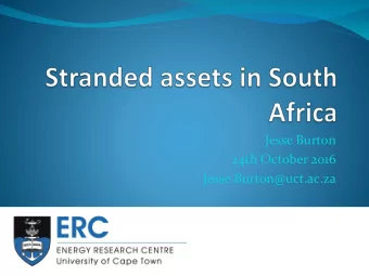 Jesse Burton  24th October 2016  Jesse.Burton@uct.ac.za  1  The mitigation challenge  Energy