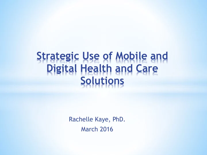 digital health and care