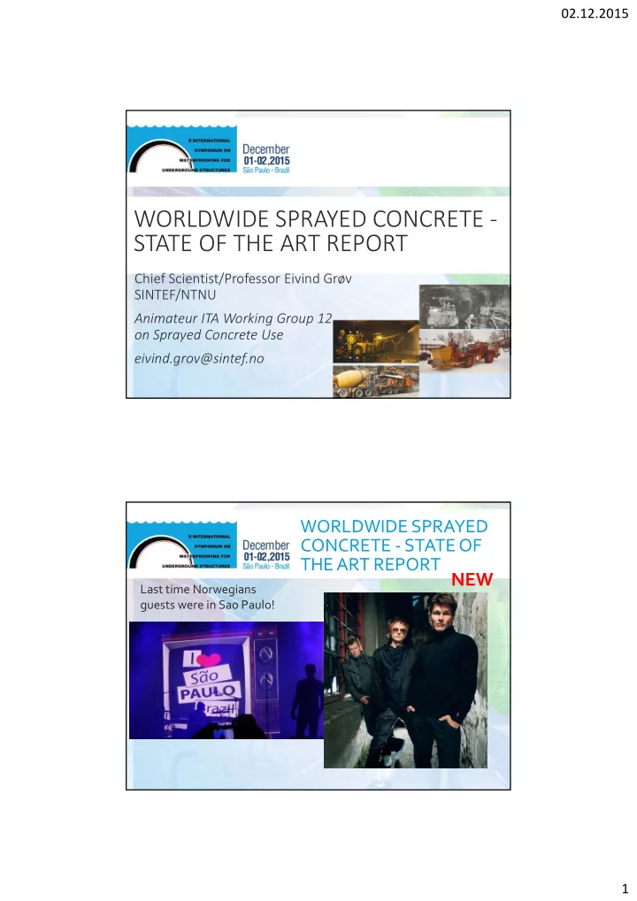 worldwide sprayed concrete state of the art report