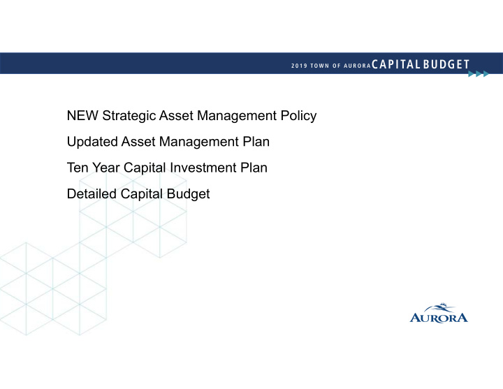 new strategic asset management policy updated asset