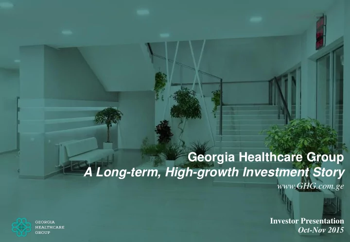 investor presentation oct nov 2015 offering summary