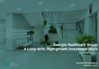 Investor Presentation Oct-Nov 2015  Offering Summary  Issuer  Georgia Healthcare Group  Bank of