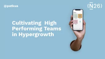 Cultivating  High  Performing Teams   in Hypergrowth  @patkua  @patkua  NOTE: Not a picture