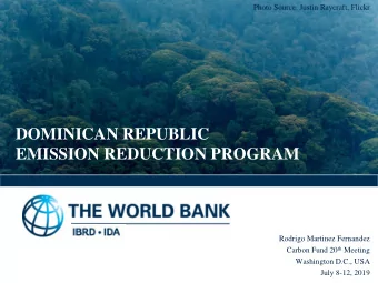 DOMINICAN REPUBLIC  ER-PROGRAM  FOREST CARBON PARTNERSHIP FACILITY  DOMINICAN REPUBLIC  CF20