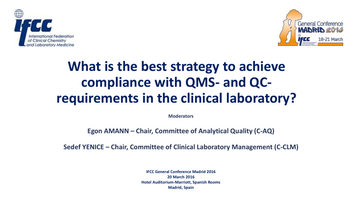 requirements in the clinical laboratory