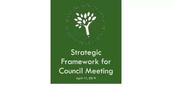 Strategic  Framework for  Council Meeting  April 17, 2019  Agenda for strategic framework