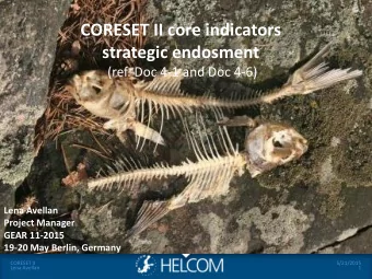 CORESET II core indicators  strategic endosment  (ref. Doc 4-1 and Doc 4-6)  Lena Avellan  Project