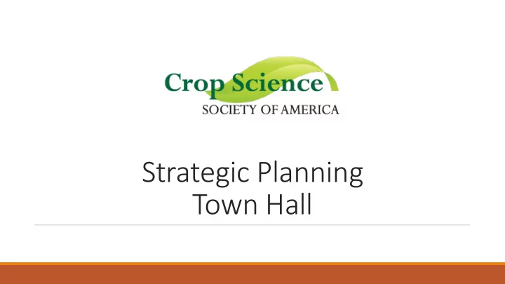 strategic planning town hall
