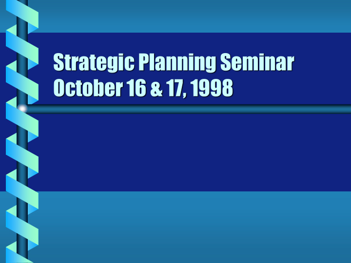 strategic planning seminar