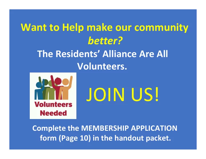 residents alliance