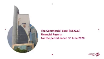 The Commercial Bank (P.S.Q.C.)  Financial Results  For the period ended 30 June 2020  Forward