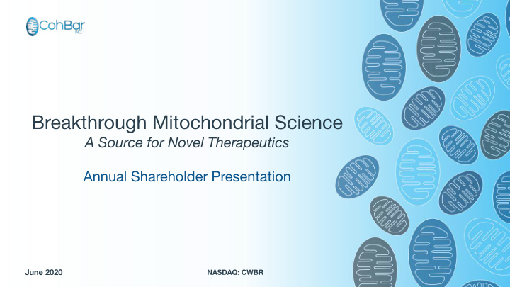 breakthrough mitochondrial science