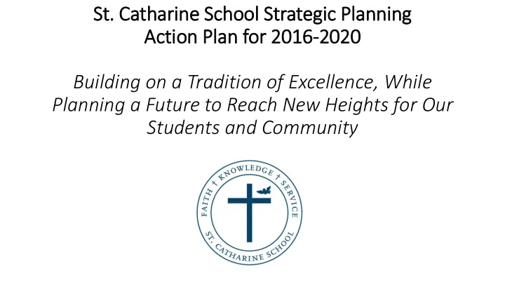 st catharine school strategic pla lanning