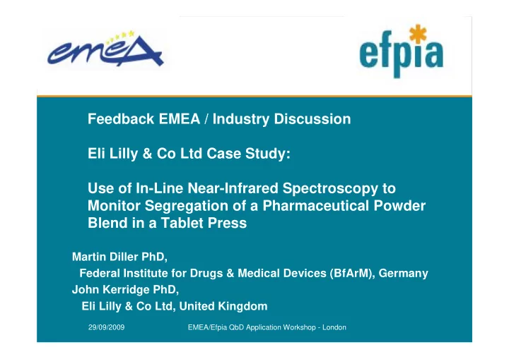 feedback emea industry discussion eli lilly co ltd case