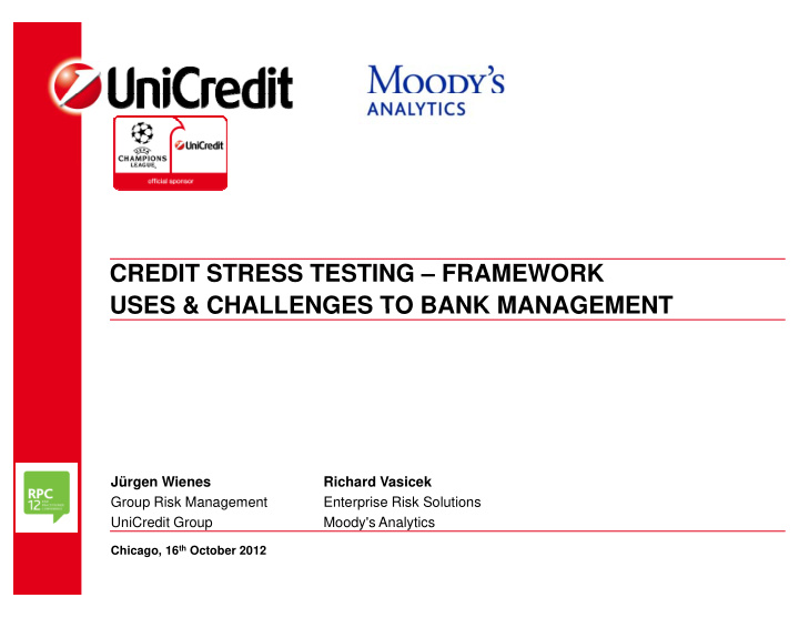 credit stress testing framework uses challenges to bank