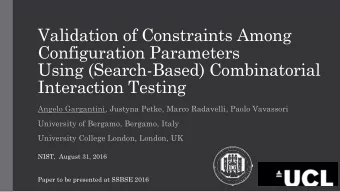 Validation of Constraints Among  Configuration Parameters  Using (Search-Based) Combinatorial