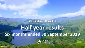 Half year results  Six months ended 30 September 2019  Grasmere  Cautionary statement  This
